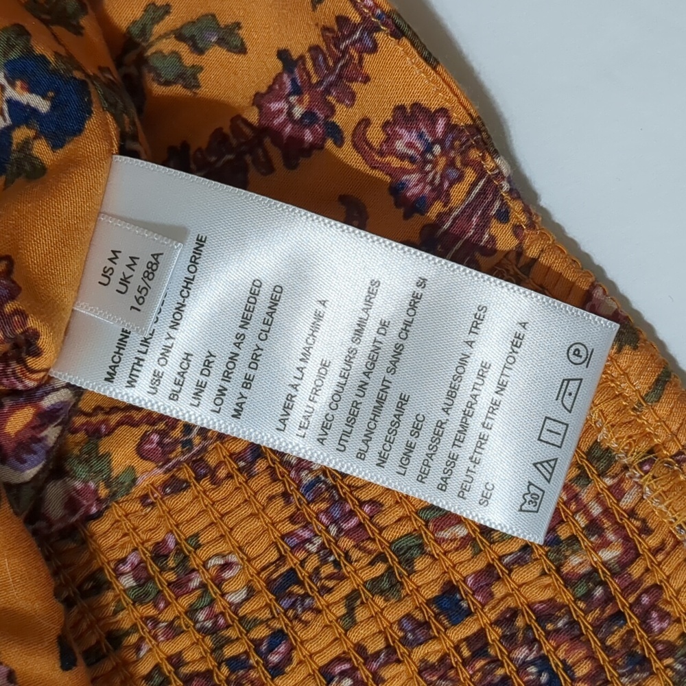 Urban outfitters orange floral long sleeve cropped blouse women Medium - Picture 8 of 11